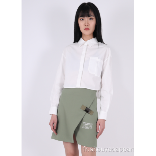 BLOUSE BLANCHE POPELINE FEMME